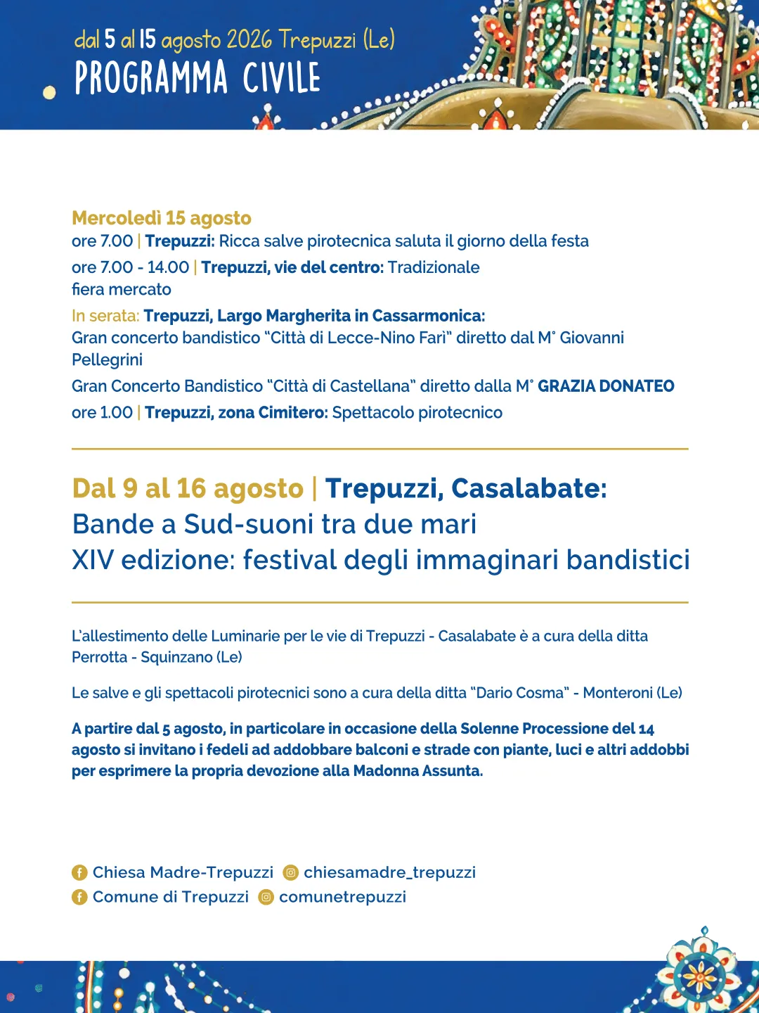 Maria SS. Assunta 2026 - Programma Civile 3